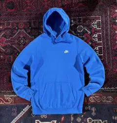 う*ー様 NIKE ナイキ ワンポイントロゴ プルオーバー パーカー ブルー M