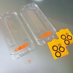 iPhone 15 Pro用フィルムカメラフィルム枠付き一体型 4枚セット