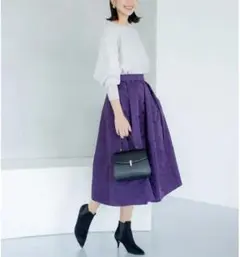 組曲✨23AW ドットジャガード フレア スカー 極美品　マキシ丈