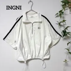 INGNI イング ハーフジップ 半袖 ナイロンジャケット 白 M スポーMIXのサムネイル