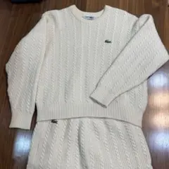 年末セール❗️ラコステ70sフランス製chemise lacosteケーブルニット 