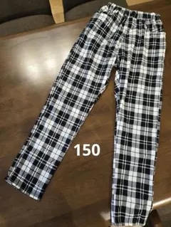 branshes チェック柄ロングパンツ 150cm ブラック