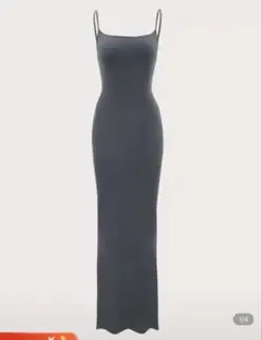 ロングワンピース　グレー　XS