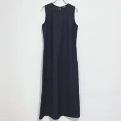 A.P.C. フランス製 ノースリーブワンピース 38 ネイビー 美シルエット A.P.C. フランス製 ノースリーブワンピース 38 ネイビー 美シルエット
