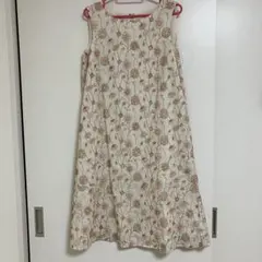 ホコモモラ　ワンピース　40 花柄　jocomomola ノースリーブ　総刺繍
