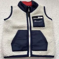Champion ダウンベスト 100cm~ ホワイト/ネイビー