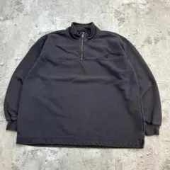 は*ち様 Carhartt　ハーフジップスウェット　古着　チャコールグレー　XL