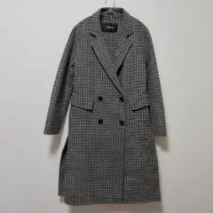 Filomo 【L】ウール混 千鳥格子 ダブル チェスターコート ロング