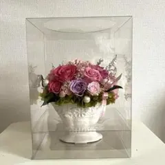 ま*n様 【美品】プリザーブドフラワー アレンジメント ピンク・パープル クリア