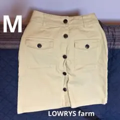 ミニスカート　膝上スカート　ローリーズファーム　薄黄色のデニムスカート　M