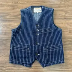 濃紺 Schott Old Hickory Denim Vest シンチバック - メルカリ