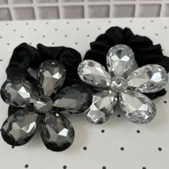 【高級感満載】ヘアアクセサリー　ヘアゴム　シュシュ　女の子　お洒落　かわいい　花