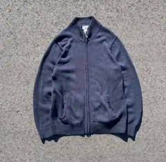 LLBeanドライバーズニット コットン ネイビー ジップアップ Ｌ-REG