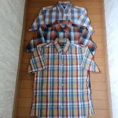 メンズ　半袖シャツ　チェック柄　3着まとめ売り　Mサイズ