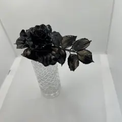 クリスマス、ディップアート、黒いバラ、黒一色も凄く上品で重みのあるバラです