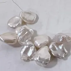 xm544/高級淡水パール◇艶あり　ケシ形　10粒