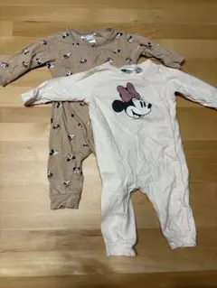 H&M ロンパース 長袖 セット ディズニー ミッキー ミニー 60 2-4M