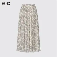 【UNIQLO C】シフォンプリーツスカート　花柄