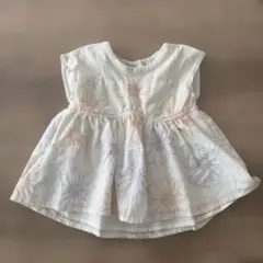 petit main 花柄トップス 半袖　白　夏　90cm