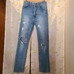 SLY JEANS ダメージスキニーデニム