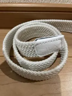 FILA フィラ ベルト ゴルフ 白 ホワイト 編み込み