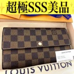 ルイ ヴィトン◎ポルトフォイユ サラ ダミエ エベヌ フラップ 長財布 ブラウン