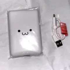 ELECOM モバイルバッテリー 5000mAh ホワイトフェイス　しろちゃん