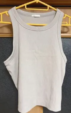 リブ編みライトグレータンクトップ Lサイズ GU