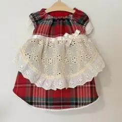 【SALE】Sサイズ＊チェック柄エプロンワンピース