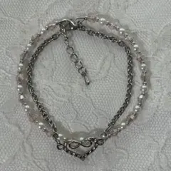 二連 ハートピンクハンドメイドブレスレットY2Kフェアリーグランジウィッシュコア