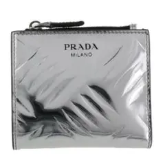 PRADA プラダ 二つ折り財布 コンパクト財布 シルバー 2ML049