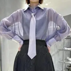 HARE ネクタイシアーシャツ ネクタイ付き FREE パープル ボウタイのサムネイル
