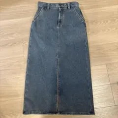 裏フリースデニムスカート Sサイズ BLUE GU