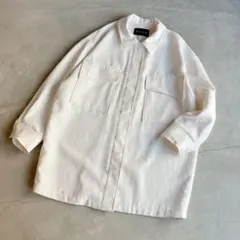 美品✦ฺmizuiro ind/ミズイロインド　ワークワイドシャツジャケット　白