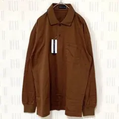 タグ付き✨シンプルライフ　メンズポロシャツ　長袖　M ブラウン　日本製　レナウン