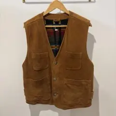 USA製Hammacher Schlemmerスエードレザーベスト ブランケット