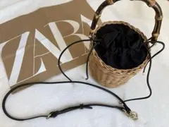美品✨ZARA2wayカゴバッグバンブー持ち手春夏