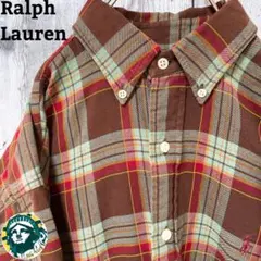 【刺繍ロゴ】【チェック柄】ラルフローレン☆長袖シャツ BD