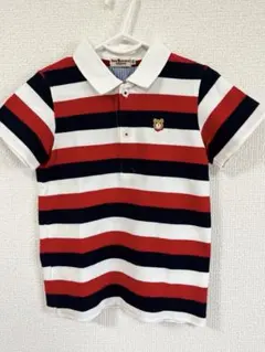 ミキハウス　HOT BISCUITS ストライプポロシャツ 120 半袖Tシャツ