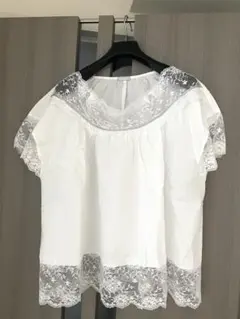 新品未使用品　ホワイト コットン レース パジャマセット