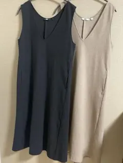 【2色セット】UNIQLO ブラッシュドジャージージャンパースカート Mサイズ