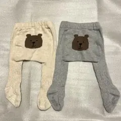 ベビータイツ 0-12M アイボリー　グレー