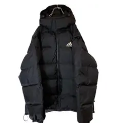 ビンテージ 90s adidas 2WAYダウンジャケット L 刺繍ロゴ 万国旗