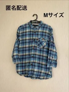Brth Breath チェック シャツ 七分袖 Mサイズ ブルーのサムネイル