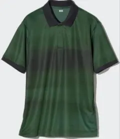 UNIQLO　ユニクロ　ドライEXポロシャツ　錦織圭モデル　グリーン ストライプ