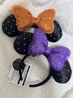 ディズニー ハロウィンカチューシャ オレンジパープル2個セット