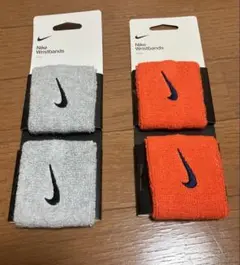 NIKE Swoosh Wristbands リストバンド(グレー・オレンジ)