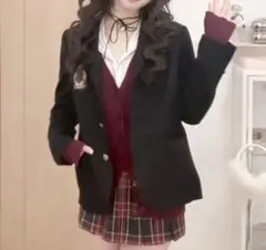 ワインレッド カーディガン 制服 jk