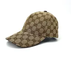 極美品✨GUCCI GGキャンバス ベースボールキャップ GUCCIレザーのサムネイル
