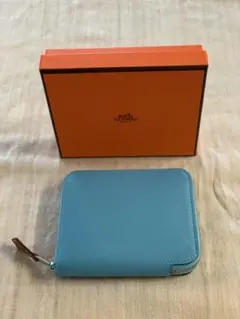 【未使用】 HERMES エルメス アザップ シルクイン コンパクト ブルーのサムネイル